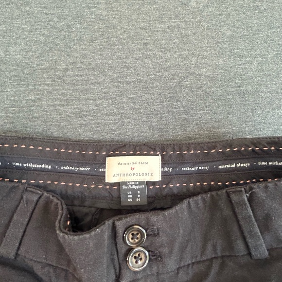 The Essential Slim by Anthropolgie Classic Black Pant Size 2 - Picture 5 of 12